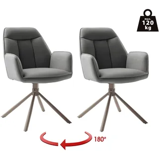 MCA Furniture Armlehnstuhl Mikrofaser grau 2er Set