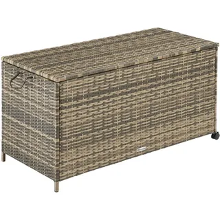 tectake Auflagenbox Kuusamo,117 x 54 x 64 cm,natur , Kunststoff , Rechteckig , 54.5x63x117 cm , Gartenzubehör, Kissenboxen