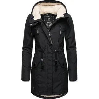 Ragwear Wintermantel Elsie«, stylischer Winterparka mit Kapuze und Teddyfleece schwarz