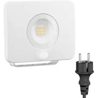 ledscom.de LED Gartenstrahler WEGA für außen, IP44, Bewegungsmelder, Stecker, 11,7 W, 951lm, warmweiß