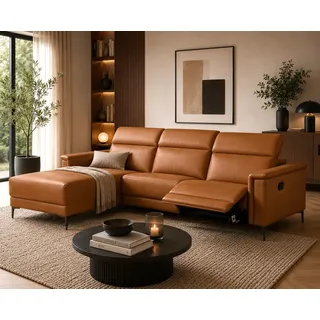 OTTO home Ecksofa LUND Naturleder 2-Sitzer Braun