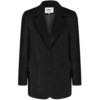 Only Damen Onlreina L/S Pinstripe Blazer TLR, Black, 38