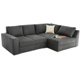 luma-home Eckcouch Mikrofaser 3-Sitzer Dunkelgrau