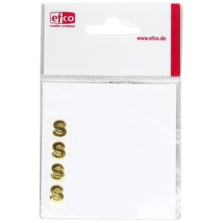 efco "Buchstabe S Wachs Dekoration, Gold Brilliant, 8 mm, 4-teilig