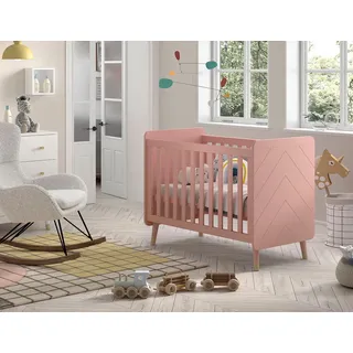 Vipack Kinderbett »Billy, Babybett 60/120 cm, 3-fach verstellbarer Lattenrost« B/H/T ca. 123,6x96x68cm, hochwertig verarbeitet, moderne Optik, Ausf. MDF lackiert, wahlweise 3 Farben, rosa