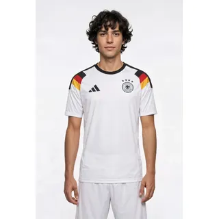 Fußballtrikot ADIDAS PERFORMANCE "DFB H JSY FAN", Herren, Gr. L, weiß, Obermaterial: 100% Polyester, Rundhals, Trikots Fußballtrikot, für Erwachsene, Deutschland WM 2026 Fan Trikot, aus Polyester