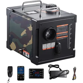 Vevor Dieselheizung Lufterhitzer 8 kW, DC 12 V/24 V, tragbarer All in One Standheizung mit Bluetooth-Steuerung & Fernbedienung & LCD-Bildschirm, 7 L Kraftstofftank für Lkw Wohnmobile SUVs