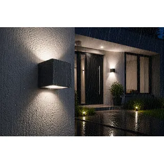 LED Wandlampe Außen Up Down Anthrazit Aluminium IP54 4000K Balkon Außenlampe