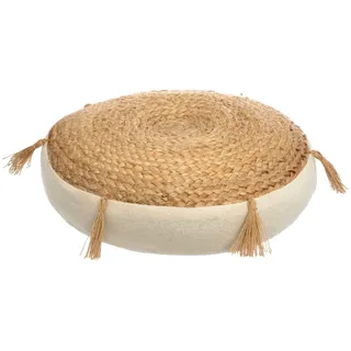 Atmosphera - Bodenkissen aus Jute und Baumwolle, D38 cm