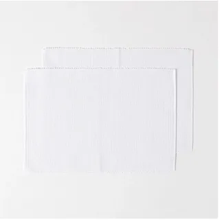 Homescapes Tischset weiß im 2er-Set 33/50 cm, 100% Baumwolle , Weiß , Textil , Uni , Rechteckig , 33x50 cm , Oeko-Tex® , Heimtextilien, Wohntextilien, Tischwäsche, Tischsets