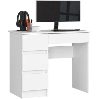 akord furniture factory Akord A7 links in der Farbe Weiß mit B90 x H77 x T50 cm Arbeitszimmer, Schreibtische, Computertische