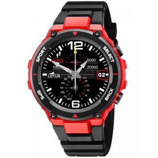 Lotus 50024/1 BT 51 mm Kunststoffgehäuse Schwarz Gummiarmband Schwarz M