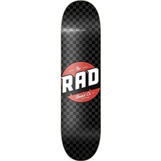 RAD Unisex – Erwachsene Checker Skateboard, Schwarz/Grau, 7.75"