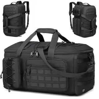 3 in 1 Herren Gym Tasche mit Schuhfach & Rucksackfunktion Sporttasche | 50L/65L Sportrucksack, 900D Nylon Reisetasche Handgepäck mit Nassfach Sport Tasche für Sauna Training Fitness Weekender