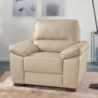 CALIA ITALIA Sessel »Gaia, hochwertiger, edler Ledersessel mit erstklassigem Sitzkomfort« in zwei hochwertigen Lederqualitäten, beige