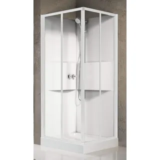 Novellini Media 2.0 A Standard 90x90 Kabine Dusche Mechanisch Durchsichtig Weiß