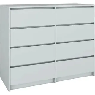 BDW, Kommode mit Schubladen, Sideboard Wohnzimmer, 120x100cm, Hellgrau - Hellgrau