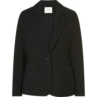 S.Oliver BLACK LABEL Kurzblazer mit Pattentaschen vorne, schwarz 38