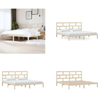 vidaXL Massivholzbett Kiefer 200x200 cm - Bettrahmen - Bettgestell - Bett - Holzbett - Braun