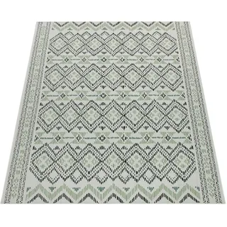 Paco Home Teppich Für Terrasse Und Balkon, Geometrisches Muster, Modern In Grün