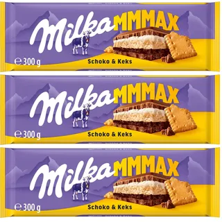 MILKA Schoko und Keks Tafelschokolade 3 Packungen 300 g