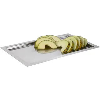 APS GN 1/1 Tablett Serviertablett 53 x 32,5 cm, H: 2 cm, Edelstahl 18/10