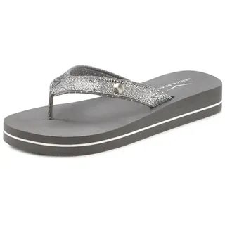 VENICE BEACH Badezehentrenner »Sandale, Pantolette« Zehentrenner, Badeschuh, ultraleicht mit Glitzerband VEGAN, grau,