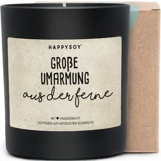 Große Umarmung aus der Ferne - Duftkerze mit Spruch als liebevolles Geschenk für Freundin, Fernbeziehung, Trostgeschenk, Kerze im Glas mit blumigem Duft