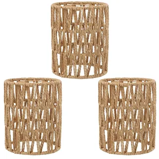 Cobenga handgewebter Rattan-Lampenschirm – Ersatz-Lampenschirm für Pendelleuchten, Wandleuchten, Ø 12 cm für Stehlampen – natürliche Rattan-Lampenabdeckung für Wohnzimmer, Schlafzimmer