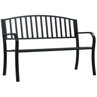 vidaXL Gartenbank Schwarz 120 cm Stahl