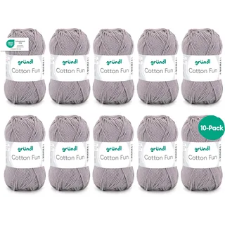 Gründl Häkelgarn Cotton Fun Hellgrau 50 g 10 St.