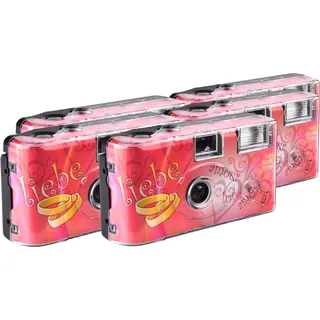 TopShot Love Hearts Einwegkamera/Hochzeitskamera (27 Fotos, Blitz, 5-er Pack)