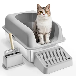 Vevor Katzentoilette XL Hellgrau