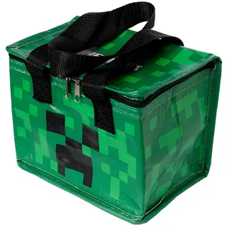 Puckator Minecraft Creeper recycelte Plastikflaschen RPET wiederverwendbare Kühltasche Lunchtaschefür Kinder & Erwachsene, ideal für die Schule, Geschenke für Gamer