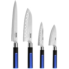 Monix Solid + 4-teiliges japanisches Messer-Set aus hochwertigem Edelstahl, Keine Farbe