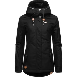 Ragwear Winterjacke "Winterjacke Monade" mit Kapuze Damen Winterparka mit Kapuze und m. Fleece gefüttert, schwarz22