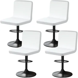 YINGAYOU Stuhlhussen für Barhocker mit Lehne Samt Stretch Barhocker Stuhlhussen Sehr Weich und Elastisch, Einfach Anzubringen Knitterfrei, Waschbar, Staubdicht (4, Weiß)