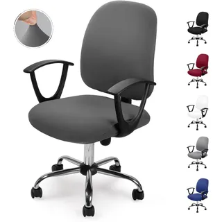 Eozakavod Bezug für Bürostuhl Bürostuhl-Bezug Waschbarer elastischer Sitzbezug Computer-Bürostuhl Bezug Universal Stuhl Bezüge Drehstuhl Bezüge Set für Bürostuhl Armlehnen Stuhl (no Stuhl) (Grau,2)