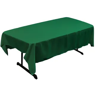 La Leinen Polyester Popeline Tischdecke, rechteckig, Polyester, smaragdgrün, 152.4 x 213.3 x 0.04 cm