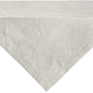 Erwin Müller Tischwäsche, Mitteldecke, Tischdecke mit Jaquardmuster, Serie Arnsberg hellgrau Größe 100x100 cm - Robustes Gewebe ist bügelleicht und Lange haltbar, mit hochwertigem Kuvertsaum