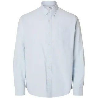 Selected HOMME Langarmhemd »SLHREG-MAT OX LS SHIRT D«, weiß