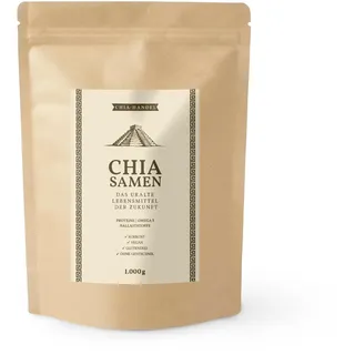 Chia Samen - Geprüfte Qualität zum fairen Preis - SuperFood, Low Carb, Vegan, Vegetarisch, Glutenfrei, Vitamine, Ohne Gentechnik, Für Diabetiker geeignet, Ideal für Smoothies, 100% Chia Samen