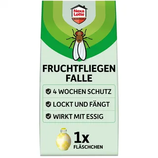Nexa Lotte Fruchtfliegen Falle 1 Stück mit Lockstoff für Küche | Wirkt 4 Wochen lang | Sofort einsatzbereit | Lockstoff auf Essigbasis