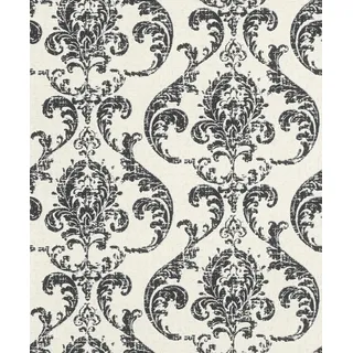 Rasch Tapeten 315608 - Vliestapete mit Ornamenten in Schwarz und Weiß aus der Kollektion Color your life - 10,05 m x 0,53 m (LxB)