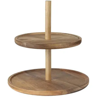 HOME DECO FACTORY Etagere 2 Etagen Akazie Eleganter Service Braun | Akazienholz, Etagere 2 Etagen, Tischservice, Empfänge und Dinner, elegantes Design, Küche, Braun