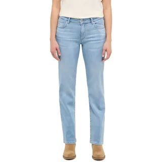 Straight-Jeans MUSTANG "Damen Style Crosby Relaxed Straight", Damen, Gr. 31, Länge 34, 201 hellblau, Denim/Jeans, 80% Baumwolle, 15% Lyocell, 4% Elastomultiester, 1% Elasthan, unifarben, straight fit, Jeans Straight-Jeans