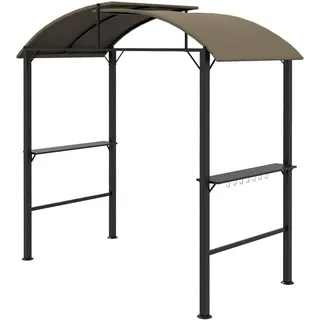 Outsunny Grillpavillon 2,09 x 1,1 m inkl. 0 Seitenteile Khaki