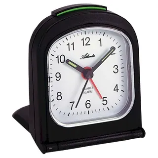 Atlanta 1267/7 Wecker Reisewecker Klappwecker Quarz analog schwarz - Schwarz