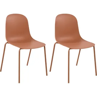 Hardin Esszimmerstühle 2er Set, stapelbar, wetterfest, recycelter Kunststoff, für Innen- & Außenbereich, 51x85x53 cm - Türkis