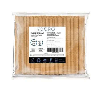 YDORO | Papierstrohhalme 400 Stk. | Strohhalme aus Biologisch Abbaubarem Kraftpapier | Papier Trinkhalme Einweg | Trinkhalme Recyclebar